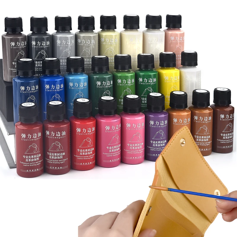 30ml Matowy elastyczny olej do uszczelniania krawędzi Barwnik do skóry Diy Farba do krawędzi skóry Renowacja wyrobów skórzanych Pigment do uszczelniania krawędzi