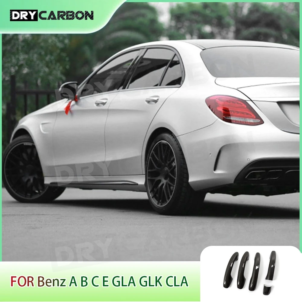 

Carbon Fiber Door Handle Cover Trim Stickers For Benz A B C E S GLA GLK CLA CLS GL GLS Class W176 W117 W212 W218 X156
