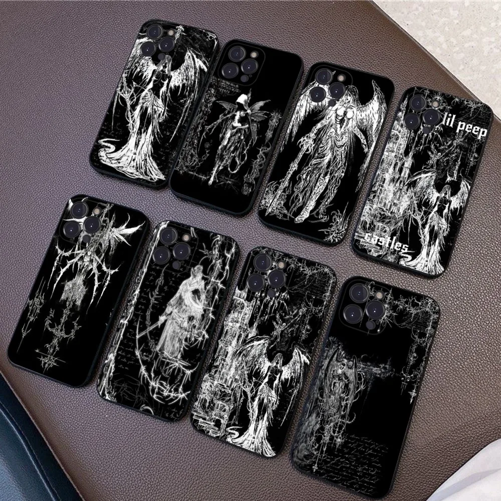 Gothic Girl Sculpture Retro Phone Case Silicone Soft for iphone 16 15 14 13 12 11 Pro Mini XS MAX Plus X Cover