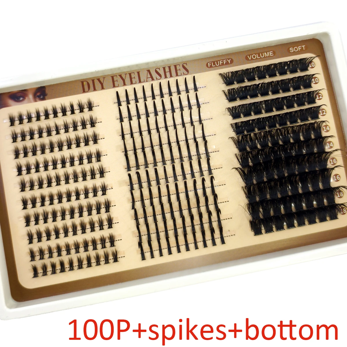30 Reihen Wimpernbüschel DIY Spiky Cluster Lashes Gemischte Stile Flauschige Volumen-Wimpernbüschel Flauschige Einzelwimpernverlängerung – Detail 12