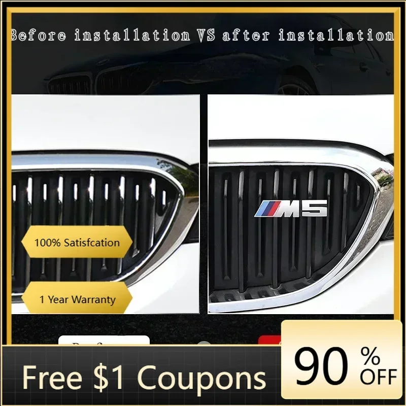

Accessories 2025 Hot For BMW 2025 NEW! →1Pc Car Grille M Label Leaf Plate Side Label Modified Rear Logo Decorative Sticker For B