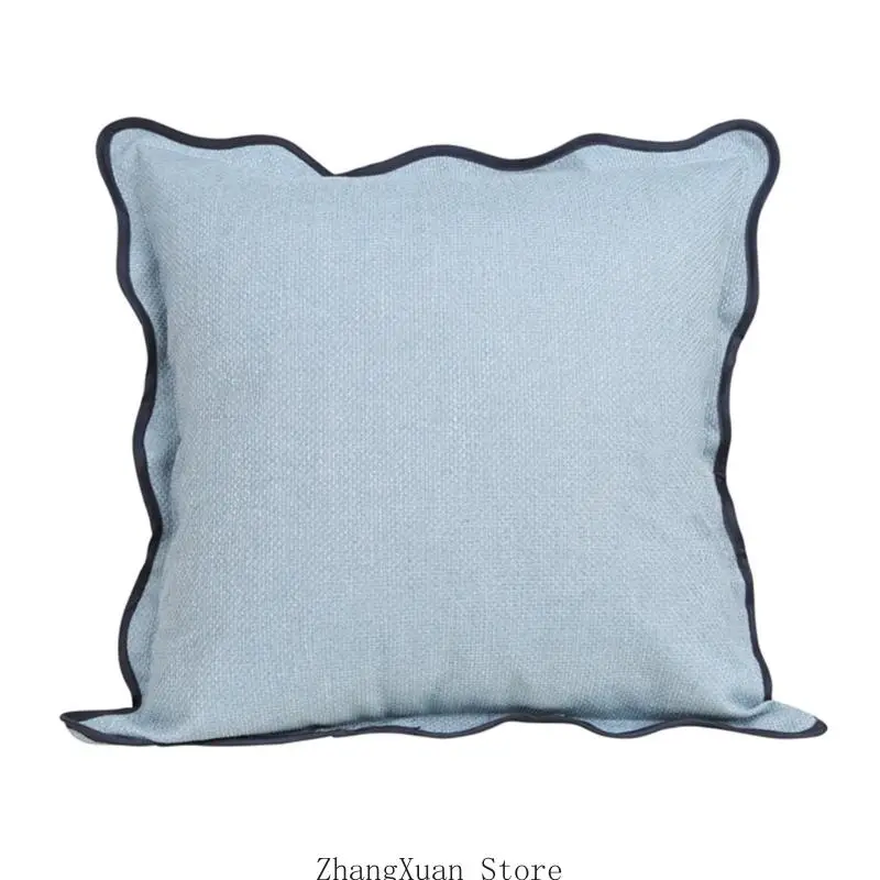 Polyester-Kissenbezug, 45 quadratisch, dekorativer Schonbezug mit Randbesatz für Stuhl, Sitz, Sofa, Akzent, 3 x – Detail 9