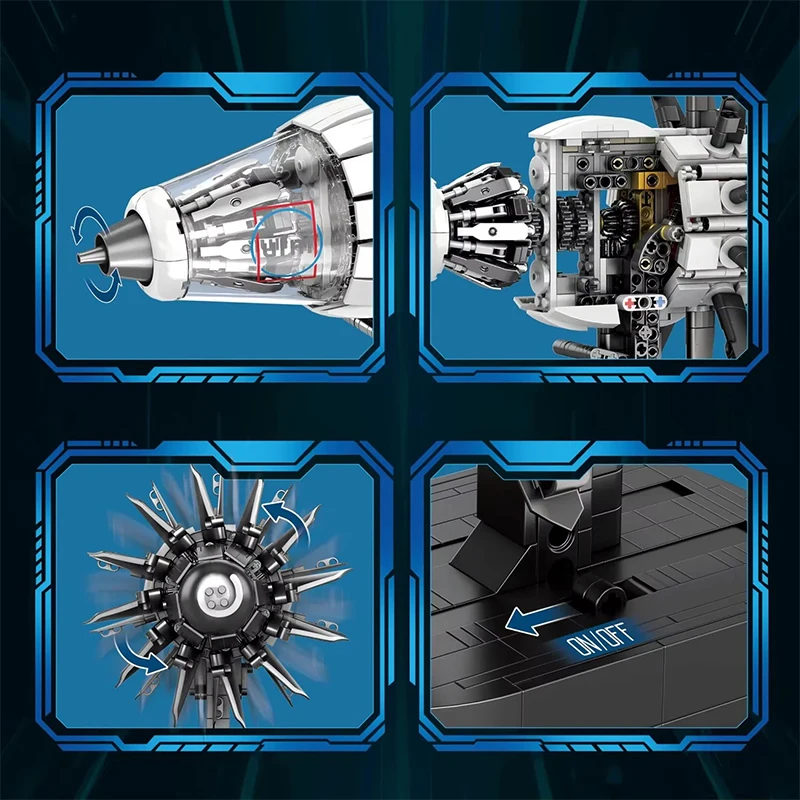 MOC-33018 เครื่องบินรุ่นจำลอง เครื่องยนต์อิเล็กทรอนิกส์ ชุดตัวต่อ ของเล่นเด็ก ของขวัญวันหยุดสำหรับผู้ใหญ่