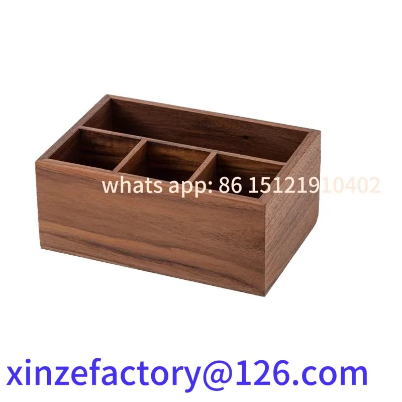 

Customizable Black walnut multifunctional storage box Solid wood living room remote control desktop storage box cosmetics organi