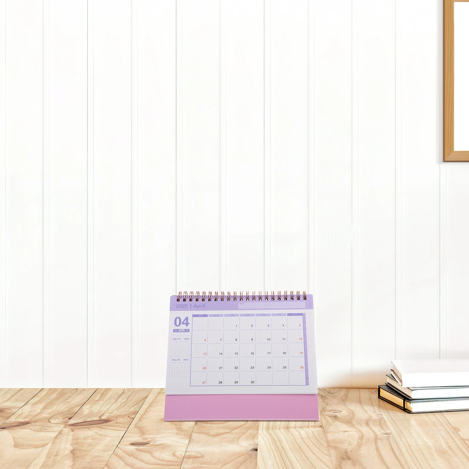 

English Desk Calendar Thick Paper Minimalist Portable Desktop Calendar 2024-2025 Office Supply Month Date Display