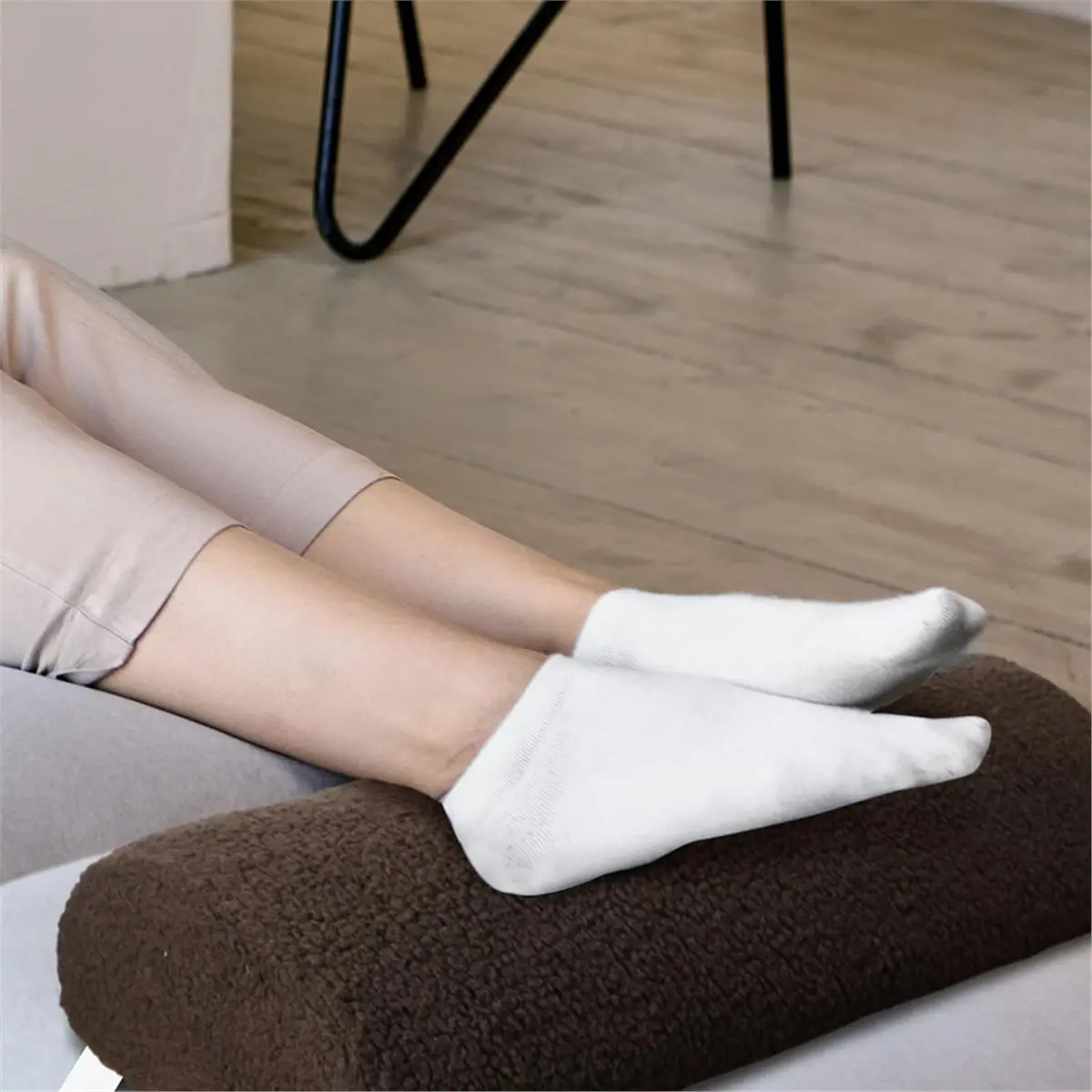 A67T NEW Recliner Foot Pillow Cushion High Resilience Memory Foam Bolster Sleeping Rest Multipurpose Half Roll Leg Pillow Brown