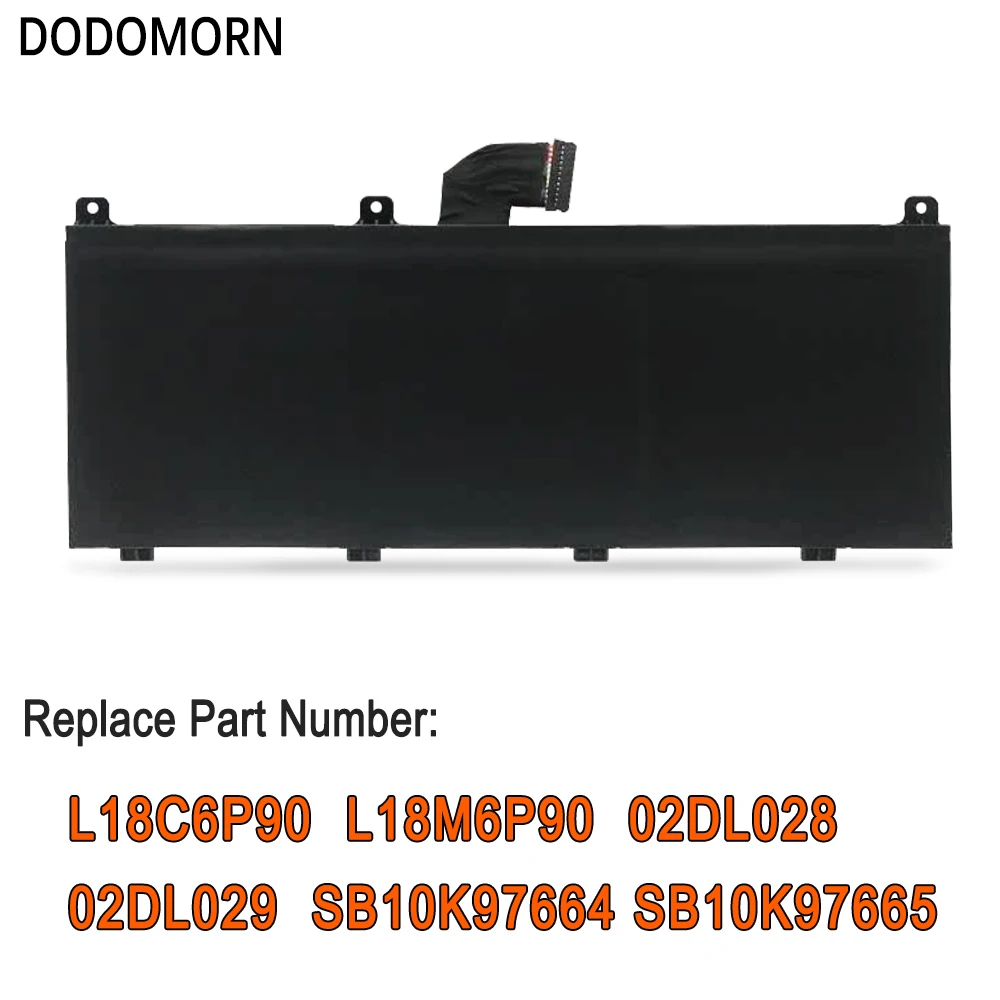 بطارية DODOMORN-للكمبيوتر المحمول لينوفو ثينك باد سلسلة P53 دفتر الملاحظات ، L18M6P90 ، SB10K97664 ، SB10K97665 ، 5B10W13901 ، 5B10W13902 ، L18C6P90