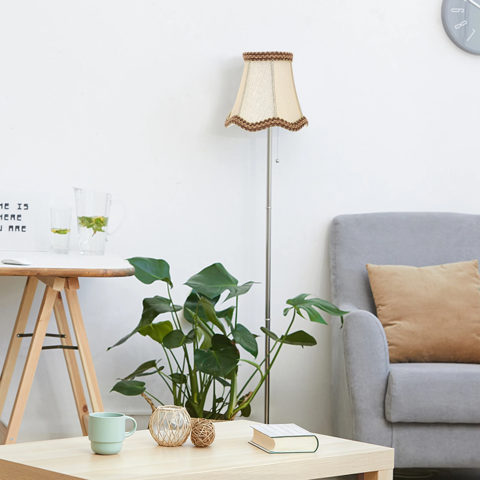 

Волнистый абажур, тканевый абажур для домашнего декора, спальня, гостиная, светильник для внутреннего использования, креативный абажур