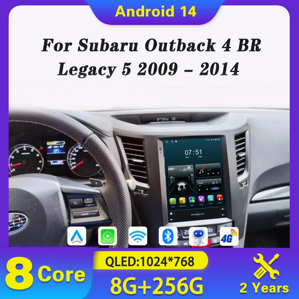 

Android 14 Car Radio For Subaru Outback 4 BR Legacy 5 2009 - 2014 Multimedia Player Carplay Navigation GPS 4G WIFI Stereo unit