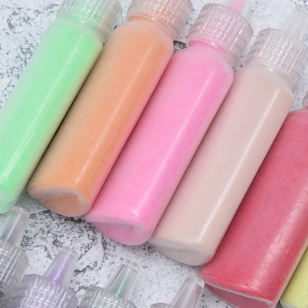 12 Pcs Colored Sand Material DIY Handmade Painting Educational Bottled Colorful Kid's Art Kits Child