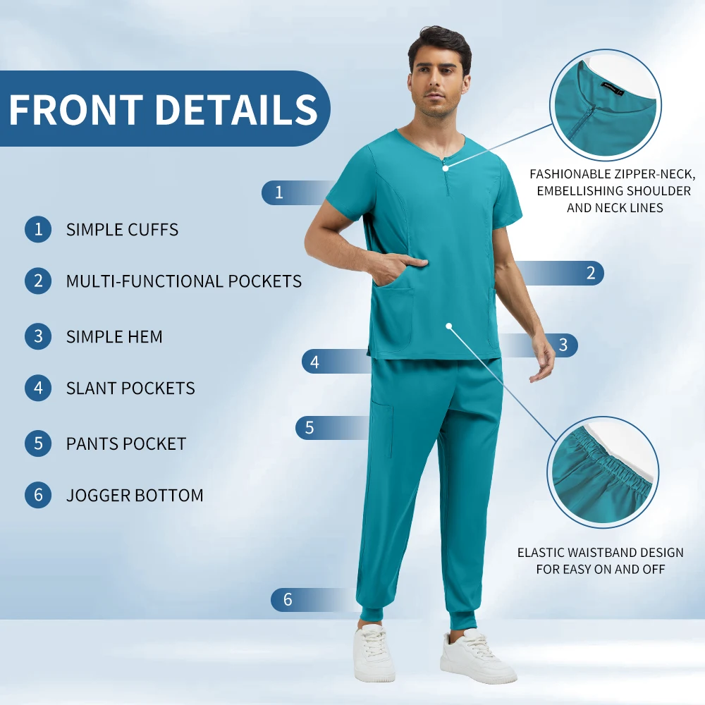 니아힌 애완동물 병원 간호사 유니폼 세트 의사 수술복 상의와 바지 세트 유니폼 간호사 액세서리 뷰티 스파 유니폼
