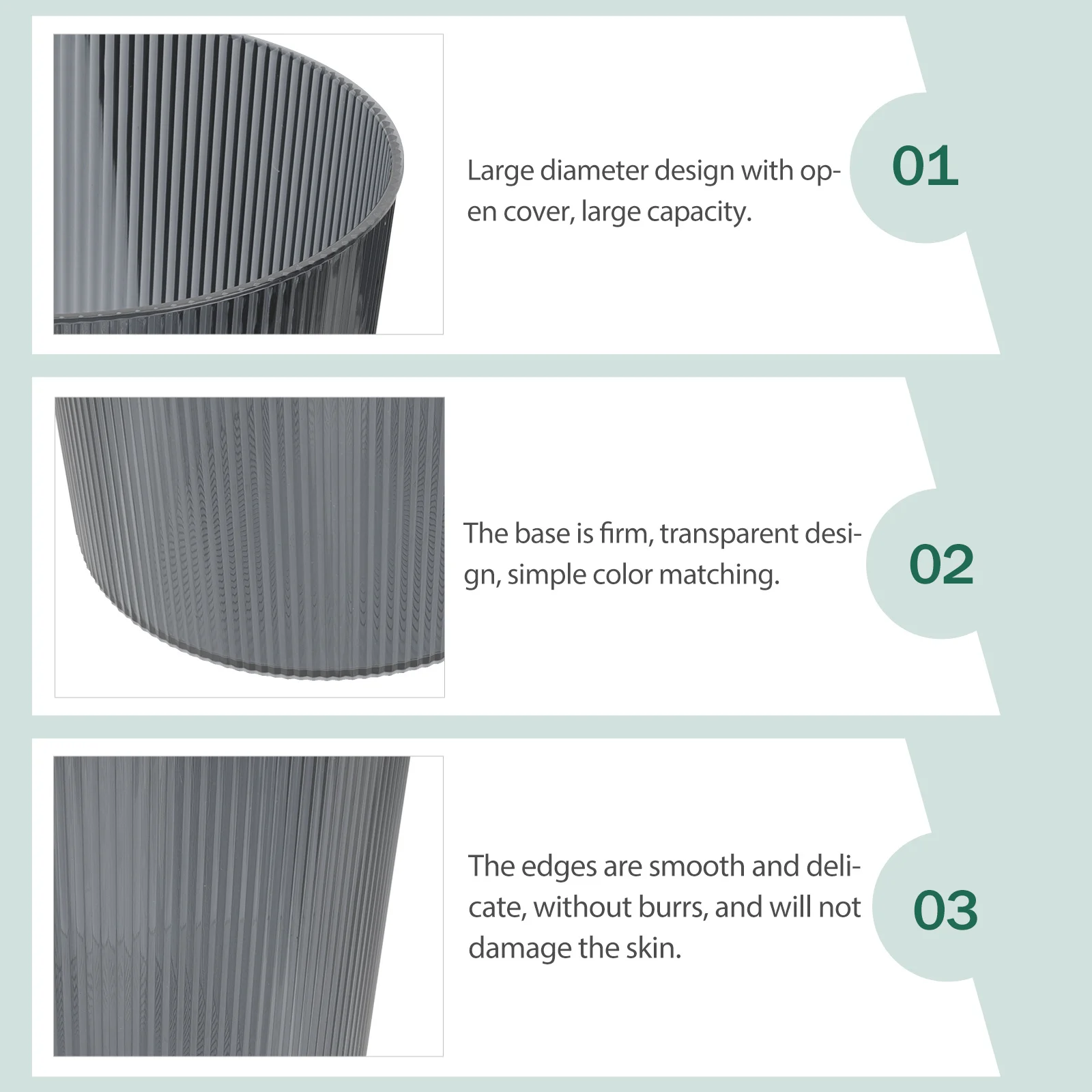 

Clear Waste Basket Garbage Can Trash Cans Simple Ash bin Household Trash Can Flower Container Waste Storage Buckets PET Material