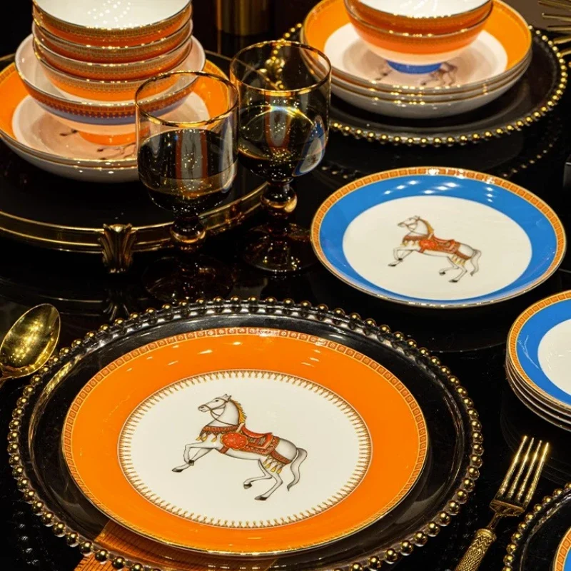 Guests Party Luxury Tableware Home Dinner Wedding Fine Dishes Sets Catering Supplies Vajillas Para Cocina Dinnerware Sets Plate