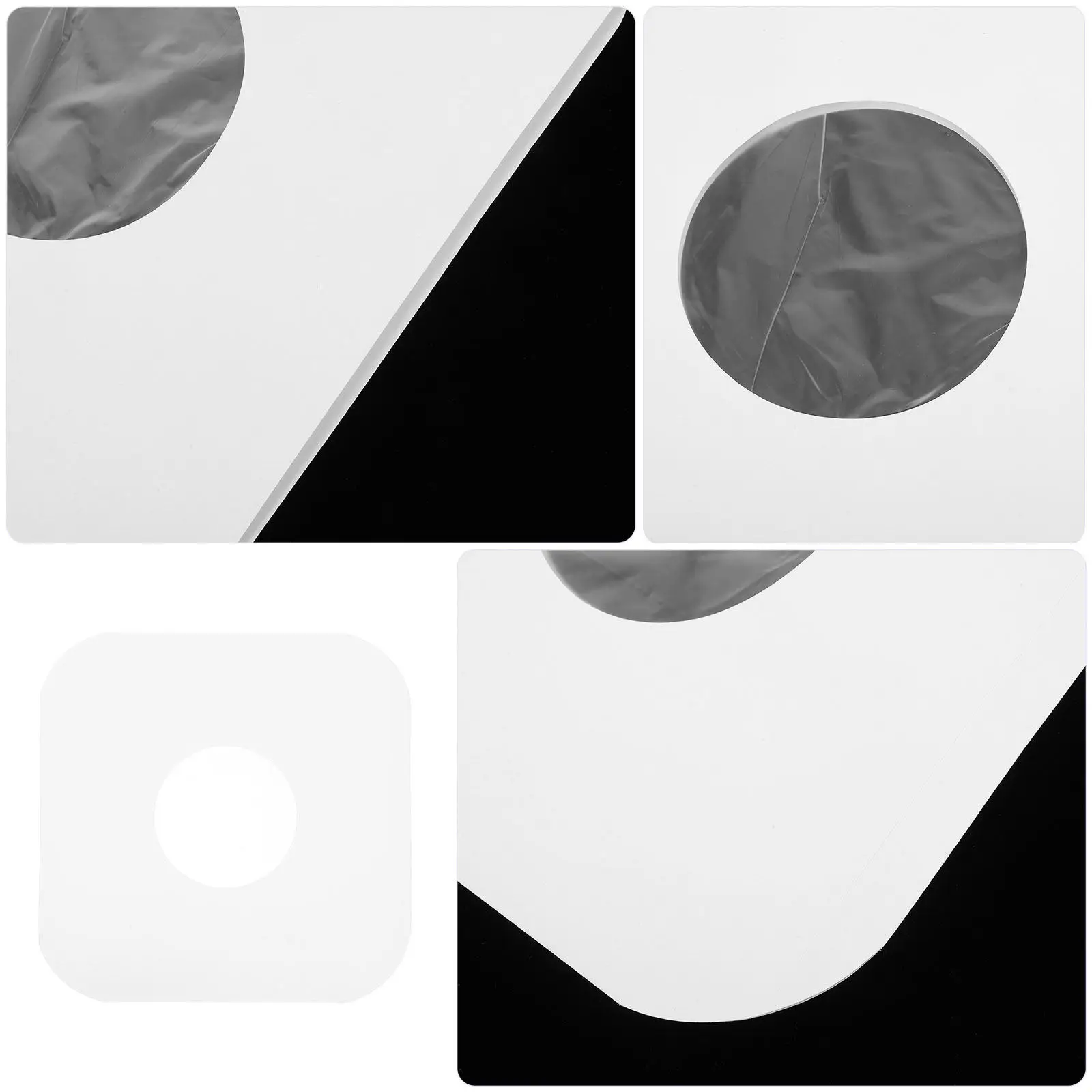 4Pcs Vinyl Record Sleeves White Kraft Paper Dual Layer Protective Anti Static Inner Po Film Outer Covers for 10 Inch Dust