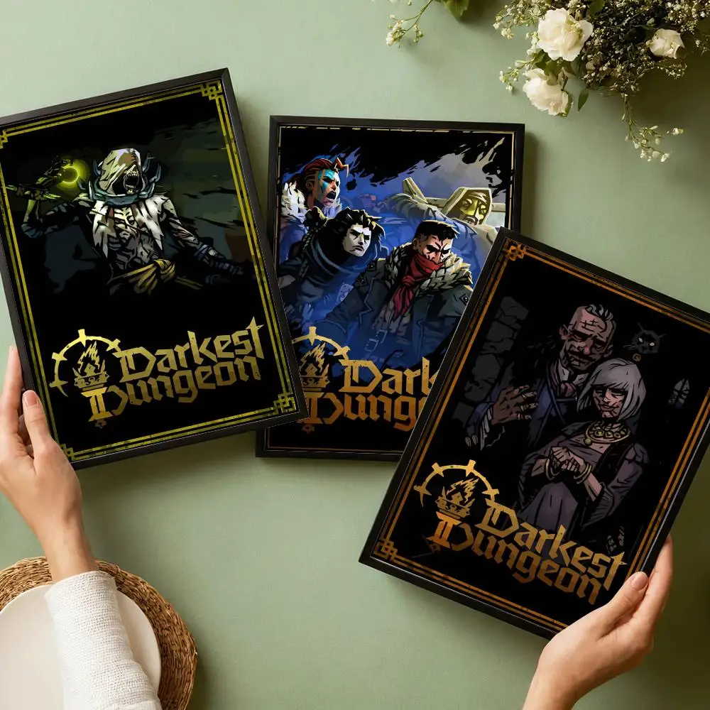D-Darkest D-Dungeon Poster Stickers HD Painting Self-Adhesive Art for Bedroom Living Room Home Decor Modern Wall Decals Gift