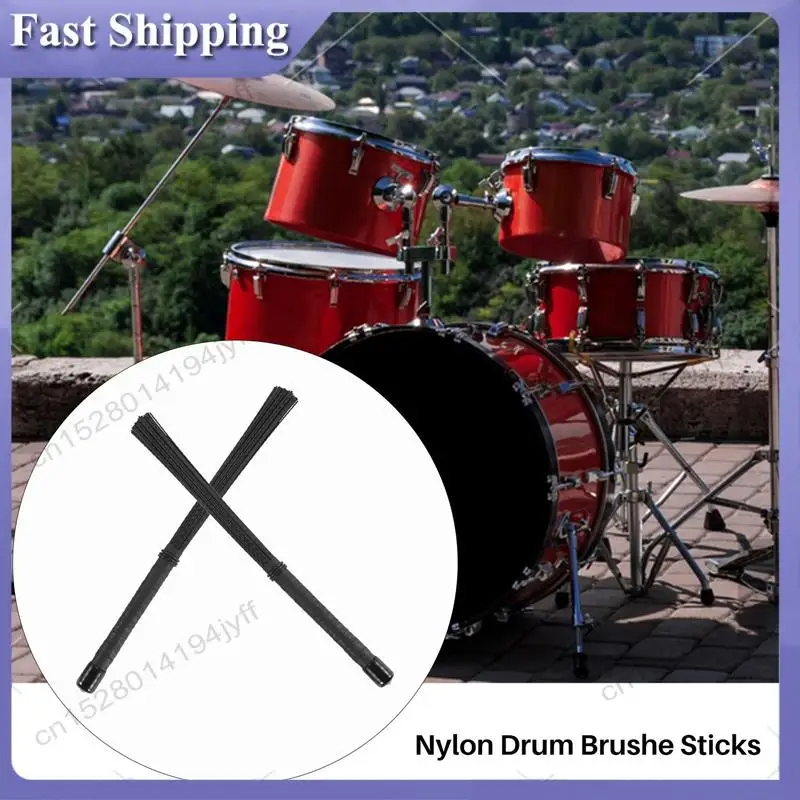 

-ABDH 4Pcs Cajon Brush Telescoping Drum Brushes Nylon Sticks Percussion For Jazz Stick Drum