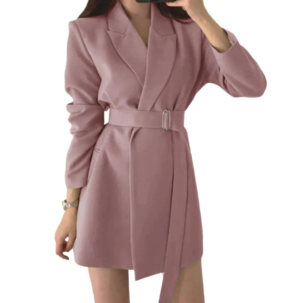 

Повседневная куртка с поясом с лацканами, элегантный блейзер, повседневная одежда, удобная посадка, модный дизайн для повседневной носки