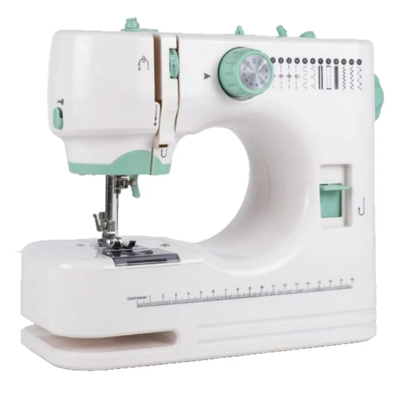Portable Mini Electric Sewing Machine, Flatbed Tailor Machine, Double‑Needle Double‑Line with Foot Pedal Control for Home Use