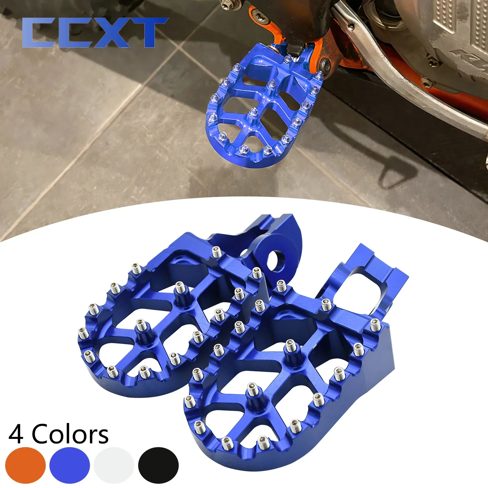 

CNC Aluminum 57mm Foot Pegs FootRest Footpegs Rests Pedals For SX SXF XCF KTM EXCF EXC XC 125 250 300 350 400 450 500 2017-2023