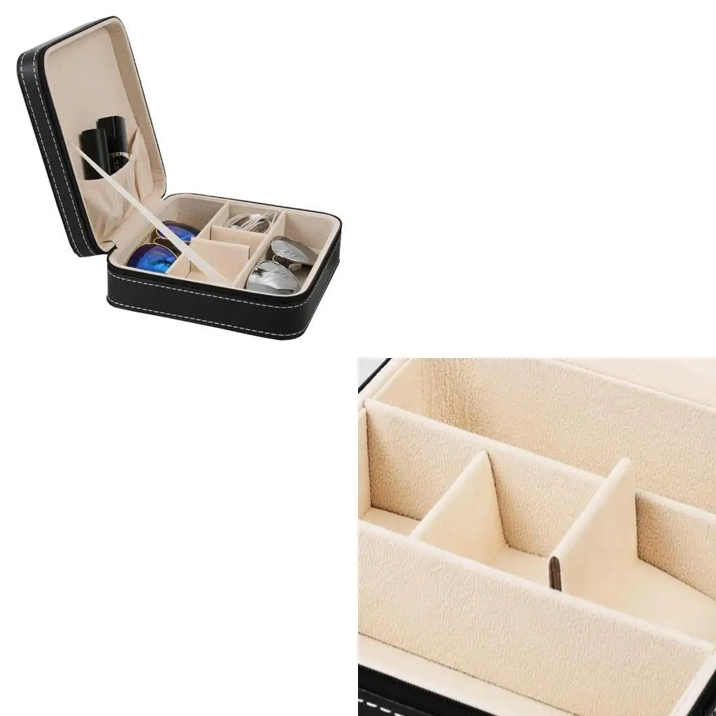 

Коробка для хранения очков из искусственной кожи, сумка на молнии, сумка для очков, сумка для дисплея для женщин