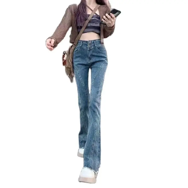 

Instagram high-waisted skinny-leg skinny skinny jeans a hottie girl with raw edges and all-matching stretch floor-length pants