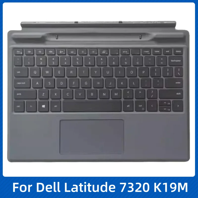 

New US/UK English Keyboard for Dell Latitude 7320 K19M Detachable Original Travel Keyboard K19MBKUS Trackpad Tablet CN-07MM01