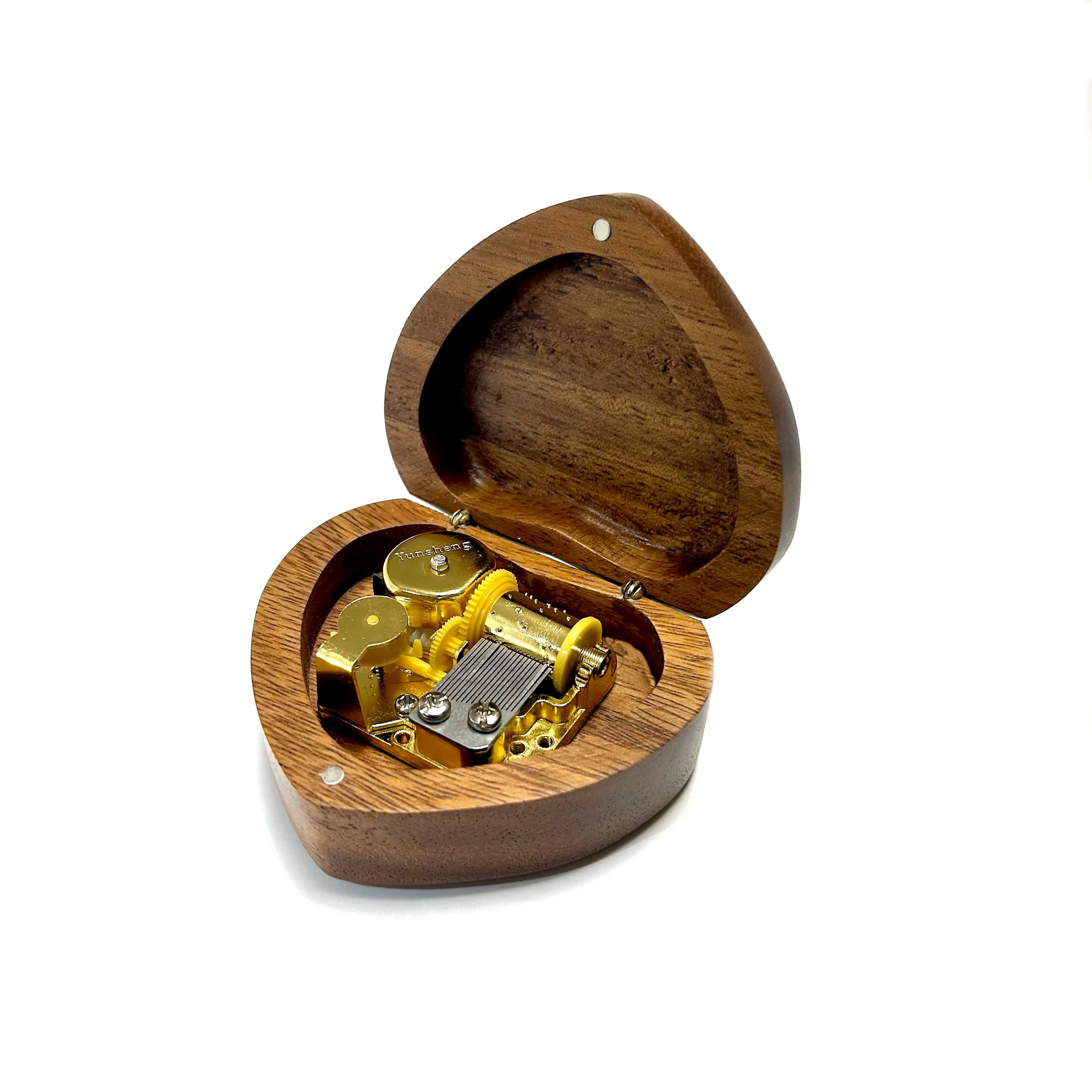 Wooden Healing Couple Lettering Bird Poem Clockwork Music Box Music Box for Girlfriend Children's Birthday Gift