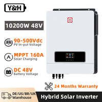 Y&H 10.2KW/6.2KW Hybrid Solar Inverter On/off grid Inverter 48V 220V Pure Sine Wave Inverter MPPT 160A/120A Charge Controller