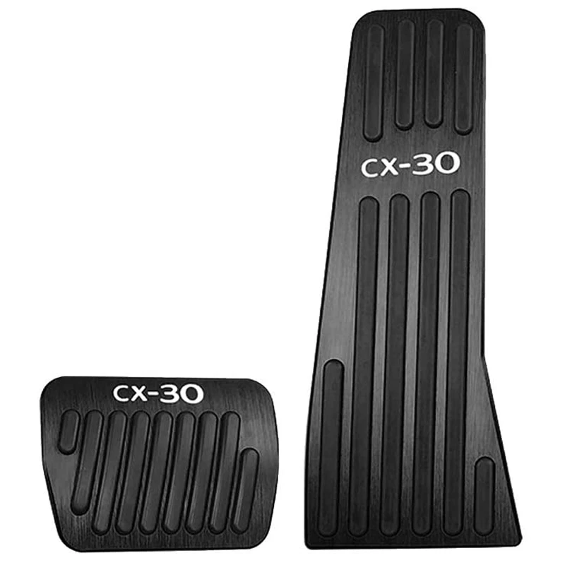 

2 Pcs Aluminum Alloy Brake and Gas Accelerator Pedal Pad Cover for Mazda CX-30 CX30 2019 2020 Foot Pedal Pads