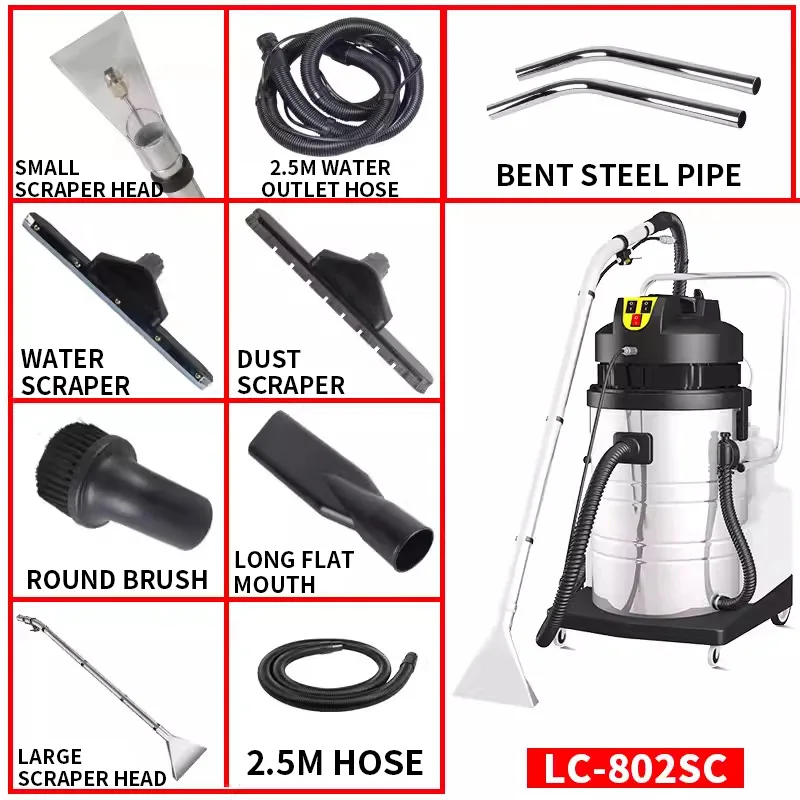 Commercial Carpet Cleaning Machine, 2100W Upholstery Carpet Cleaner for Wet Dry, 3 in 1 Carpet Vacuum Extractor for Sofa Curtain