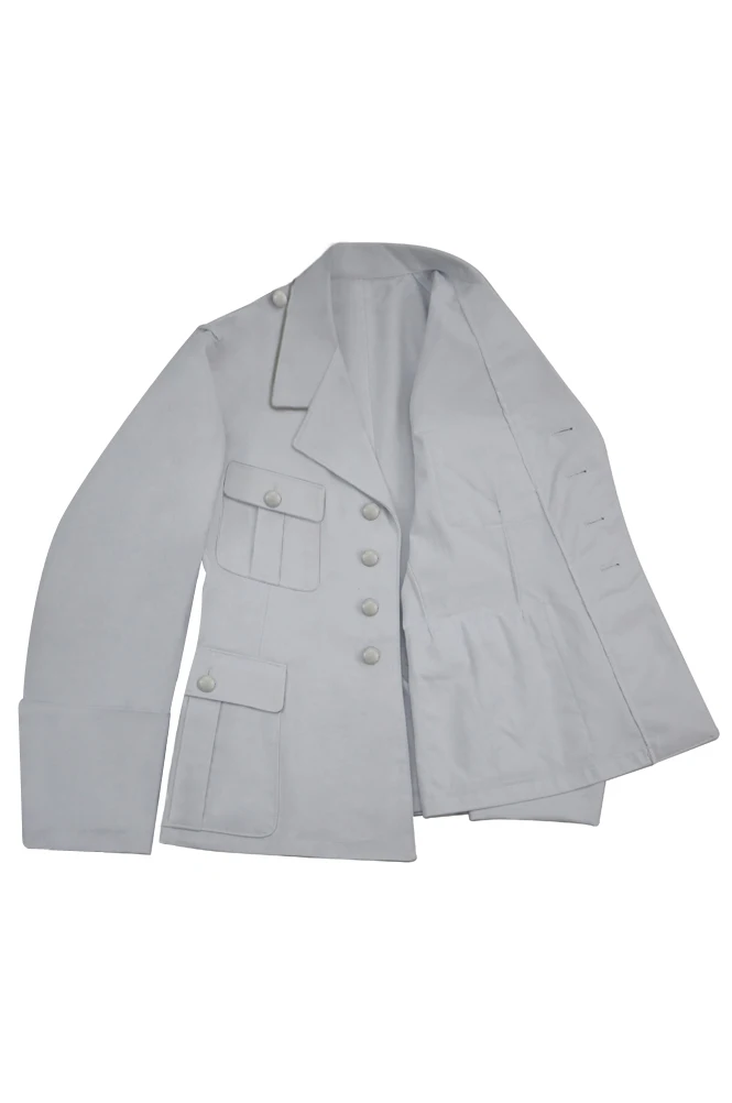 GUHE-004 WWII alemán Luftwaffe M35 oficial, chaqueta blanca de verano, Túnica de corte corto