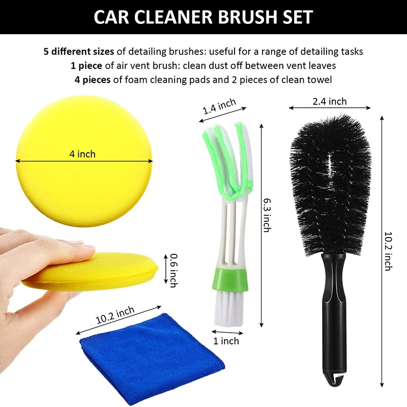 for Car Cleaning Brush Set, Detail Brush Wire Brush Tire Brush Car Air Conditioner Cleaning Brush 20 Pcs