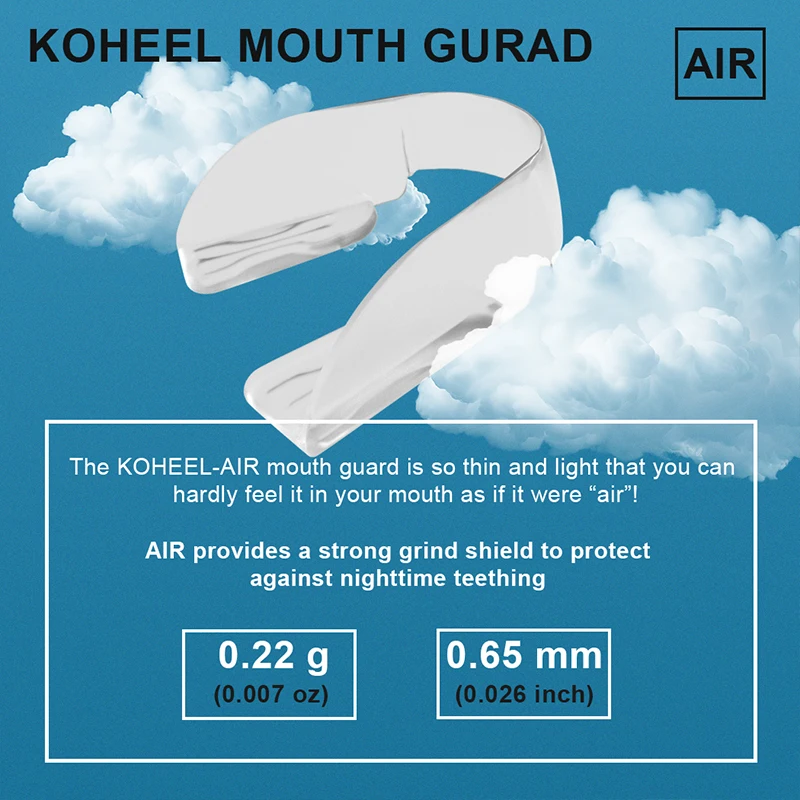 KOHEEL Ultra Thin Mouth Guard for Teeth Grinding and Clenching, Comfort-Fit Night Guard, Stop Bruxism Dental Guard, 10 Count