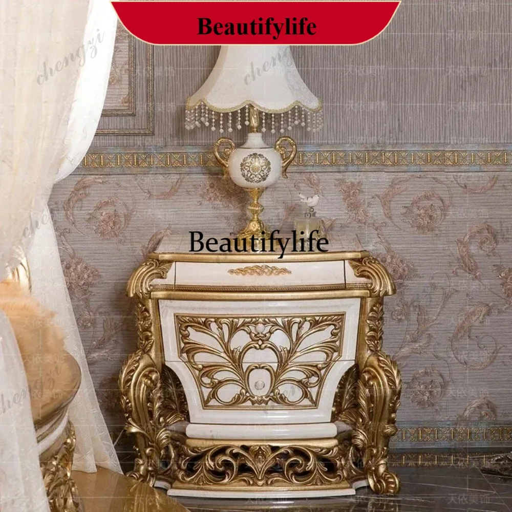 D178 European Luxury Round Bed Castle Wood Bedroom Wedding Double Bed Comfortable Adult High Quality Letto Matrimoniale