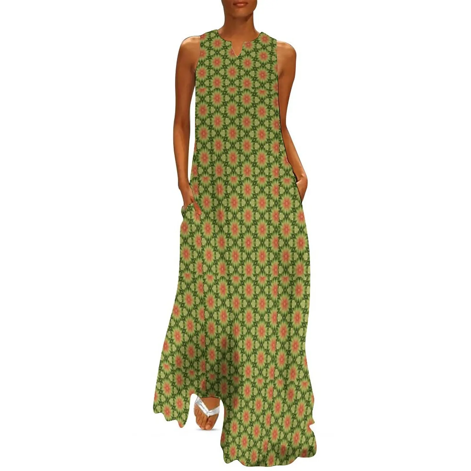 

Timeless Beauty: Vintage Flower Pattern in Dark Green and Red Long Dress Dress for girls luxury evening dresses for women 2025