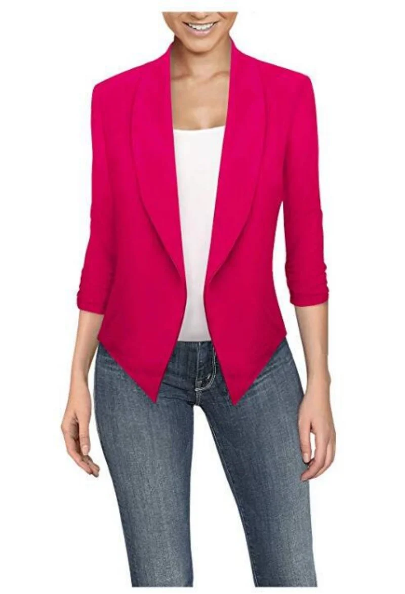 Chaqueta ajustada de talla grande para mujer, abrigo con muescas y bolsillo, para el trabajo y la Oficina, a la moda, primavera, 2022