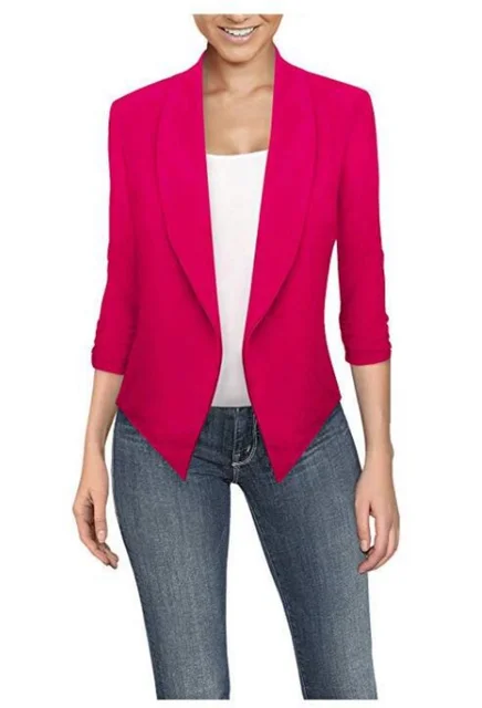 Big Size Slim Women Blazers Fashion 2022 Spring Jacket Female Work Office Solid Pocket Notched Blazer Feminino Coat 5 Big Size Slim Women Blazers Fashion Spring Jacket Female Work Office Solid Pocket Notched – view 5