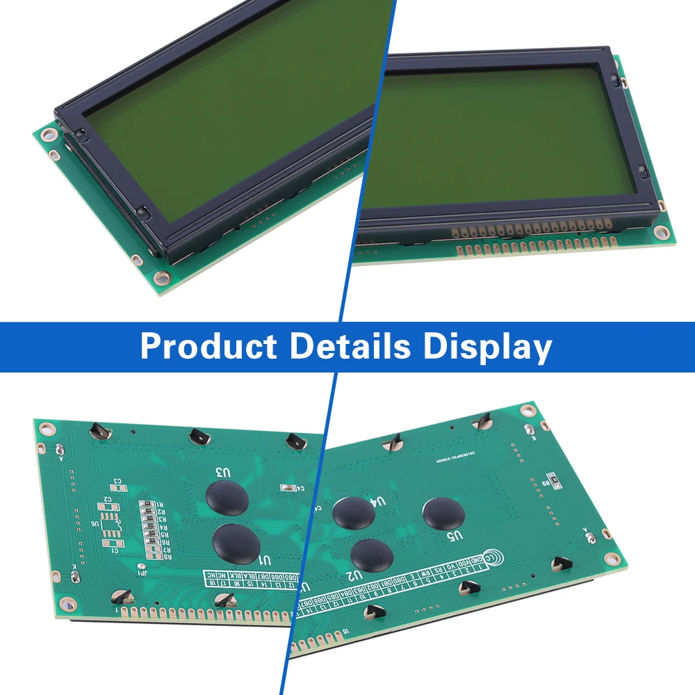 Gelbgrüner Film 2004C-3 Großer Zeichenbildschirm 20X4 Zeichenmodul 146*62,5MM 18PIN Controller ST7066U COB-Modul