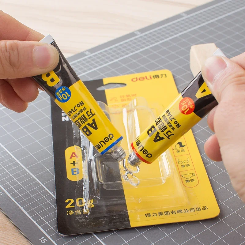 Pegamento AB de resina epoxi de 10g, pegamento de molde de Metal de plástico fuerte transparente A + B 20g, pegamento Universal de alta viscosidad