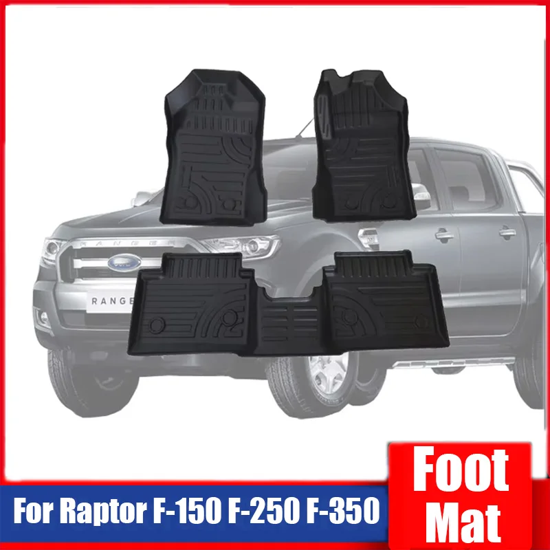 

Автомобильные коврики для Ford Ranger Raptor F-150/F-250/F-350, передние и задние, на заказ, всепогодные, комплект, черные
