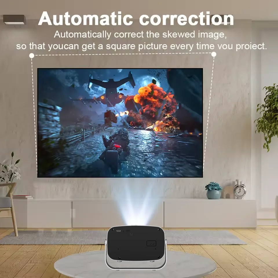 جهاز عرض جديد بتركيز تلقائي يعمل بنظام أندرويد 14 4K 390ANSI 4K أصلي 720P 1080P فيديو مع Wifi6 BT5.2 Allwinner H713 محمول خارجي 2026 #5