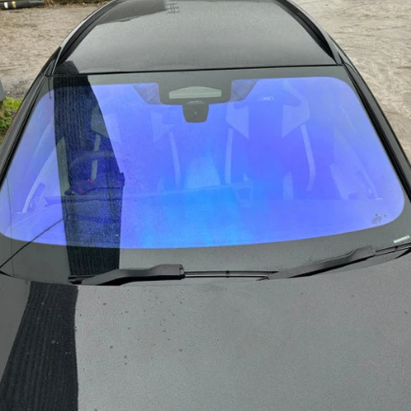 152x80/90/100cm Blue Discolored glass film Chameleon Car Tinting Decorative Window Adhesive Solar Film
