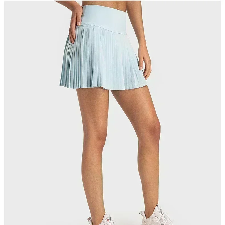 

Lemon Women High Waist Pleated Skirt Tennis Golf Sport Skirt Built-in Pocket Anti-slip Outdoor Jogging Yoga Fitness Skirt Shorts