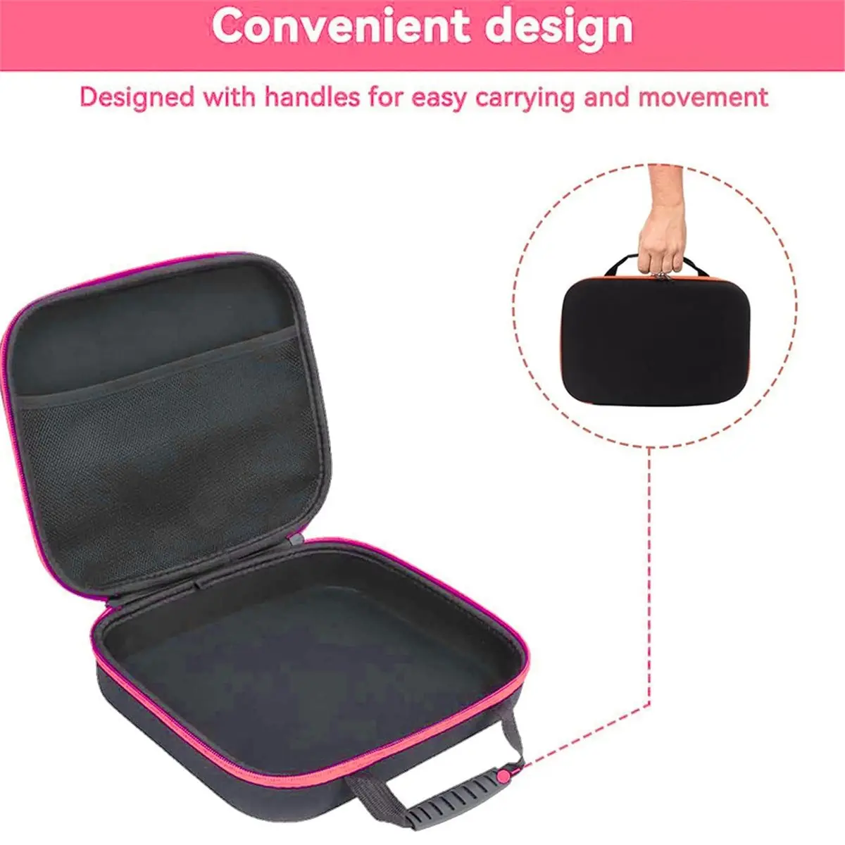 A95G Waterproof Tool Bag Shockproof Tool Box Electric Drill Carry Case Tool Bag for Electrician Hardware Pink 33x22.5x9cm