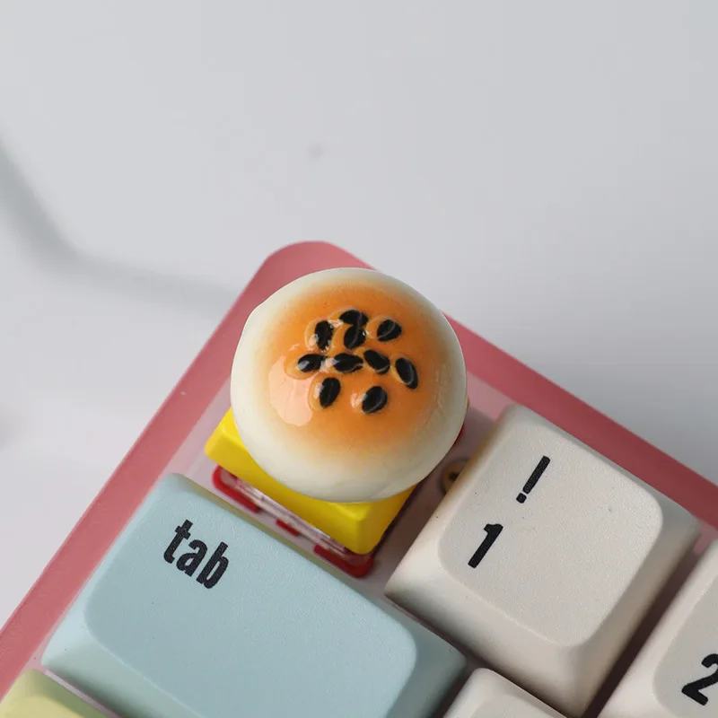 Super restored fruit buns  egg yolk crisp  personalized peripherals  handmade three-dimensional keycaps  creative customizat