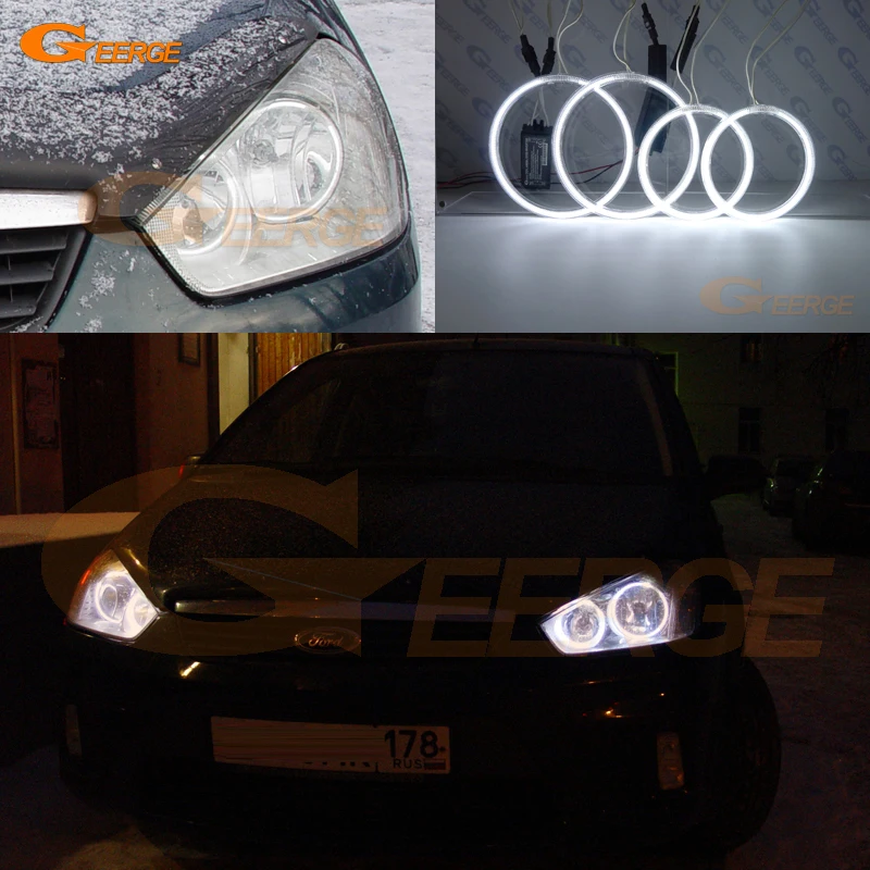 For Ford Focus C-Max 2003 2004 2005 2006 2007 2008 2009 2010 Excellent CCFL Angel Eyes Halo Rings Light Car Accessories