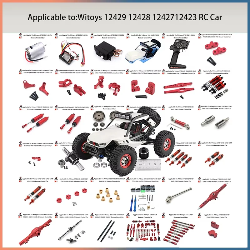 Wltoys-piezas Aleación Metal Mejoradas Para Coche Teledirigido A Escala 1/12, Accesorios Repuesto Aluminio,12423, 12427, 12428