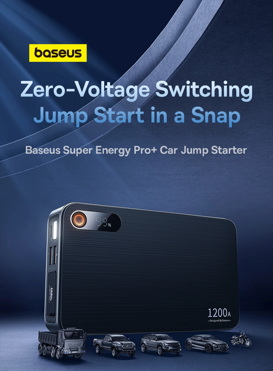 Baseus 1200A Auto Starthilfe Power Bank 12000 mAh Auto Batterie Booster für Diesel Benzin Auto Notstartgerät – Detail 3