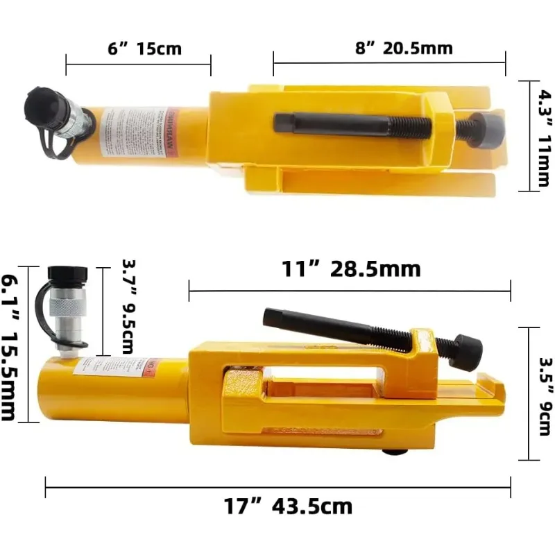 プロシリーズ OTR ジャイアント油圧タイヤビードブレーカーセット - 5ピース リム25-51インチ 10000PSI プライバー ビード緩め用 車両工具