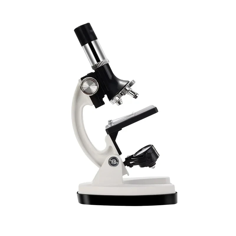 Kids Microscope Beginner Chanseon 100X-600X-1200X Magnifications Metal Arm & Base LED And Mirror Illumination With Storage Box
